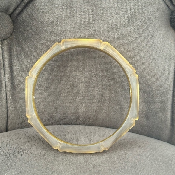 Alexis Bittar Golden Bamboo Lucite Bangle Bracelet - Picture 3 of 5